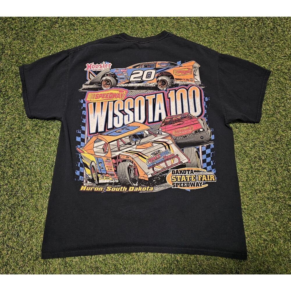 Vintage WISSOTA 100 Racing Graphic Print Shirt Mens XL Y2k 90s South Dakota - Picture 6 of 6